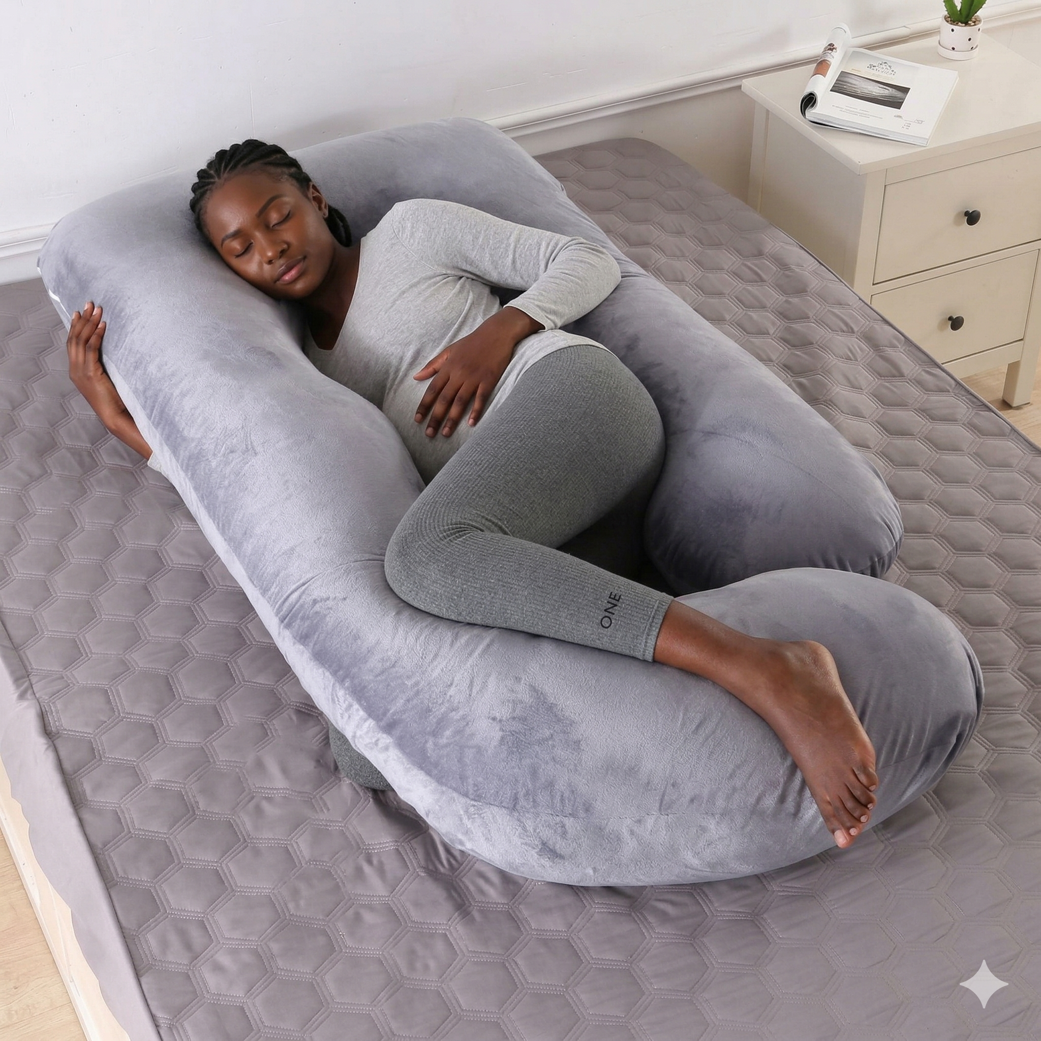 Maternity Postpartum Pregnancy Pillow Sleeping Cushion Full Body Support Nursing Pillow for Pregnant Women Belly Comfort